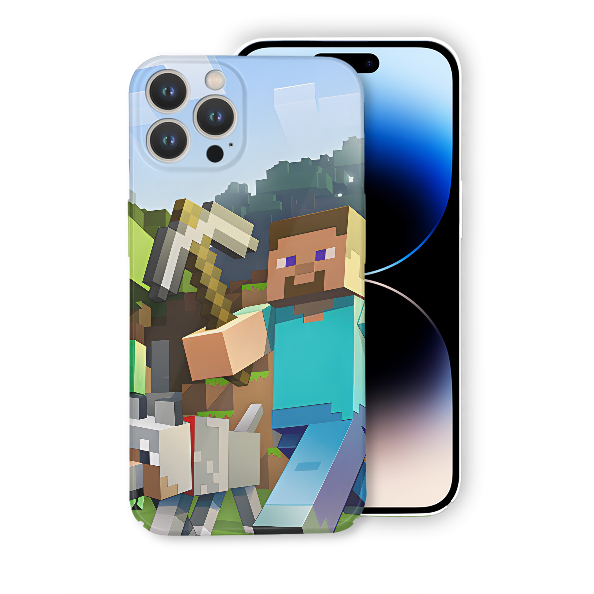 （画像用） マインクラフト ブロックの世界 Minecraft MC Block world 【iPhone 14シリーズ対応】ハードケース
